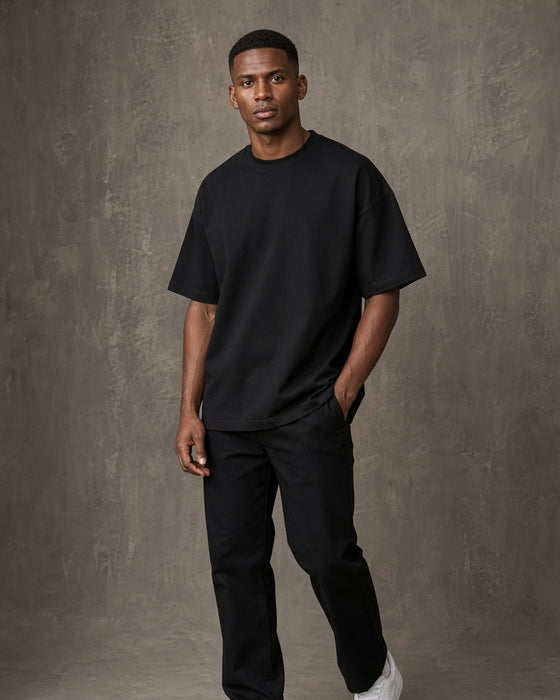 220 GSM Oversized Tee - Black