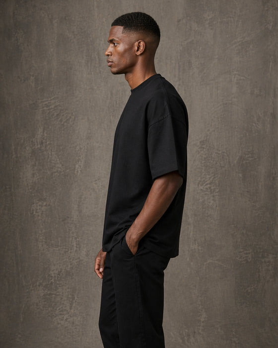 220 GSM Oversized Tee - Black